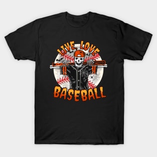 Funny Halloween Baseball Saying Quote Live Life Baseball T-Shirt